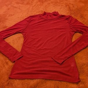 🎉🎉Red sheer mock neck shirt